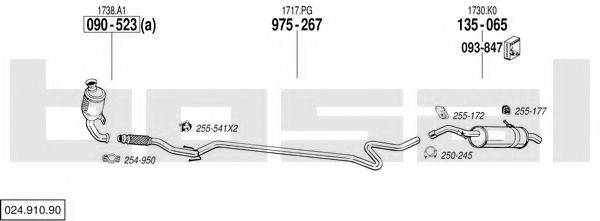 BOSAL 02491090 Система випуску ОГ