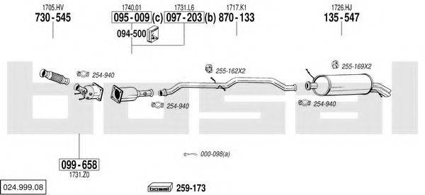 BOSAL 02499908 Система випуску ОГ