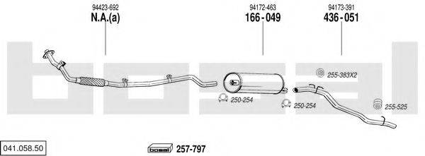 BOSAL 04105850 Система випуску ОГ