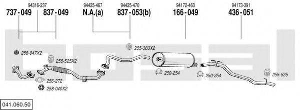 BOSAL 04106050 Система випуску ОГ
