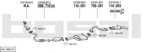 BOSAL 04198501 Система випуску ОГ