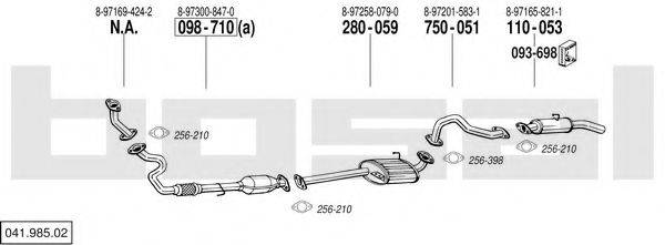 BOSAL 04198502 Система випуску ОГ