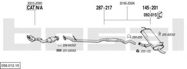 BOSAL 05801215 Система випуску ОГ