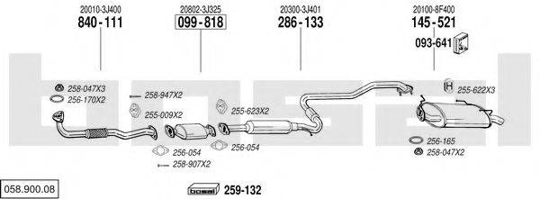 BOSAL 05890008 Система випуску ОГ