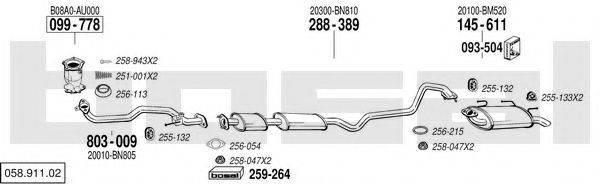 BOSAL 05891102 Система випуску ОГ