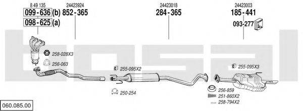 BOSAL 06008500 Система випуску ОГ