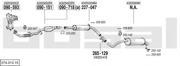 BOSAL 07401315 Система випуску ОГ