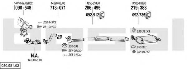 BOSAL 08098102 Система випуску ОГ