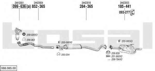 BOSAL 08808500 Система випуску ОГ