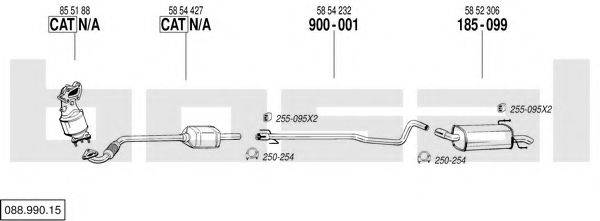 BOSAL 08899015 Система випуску ОГ