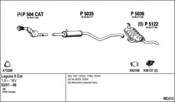 FENNO RE413 Система випуску ОГ