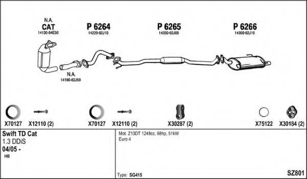 FENNO SZ801 Система випуску ОГ
