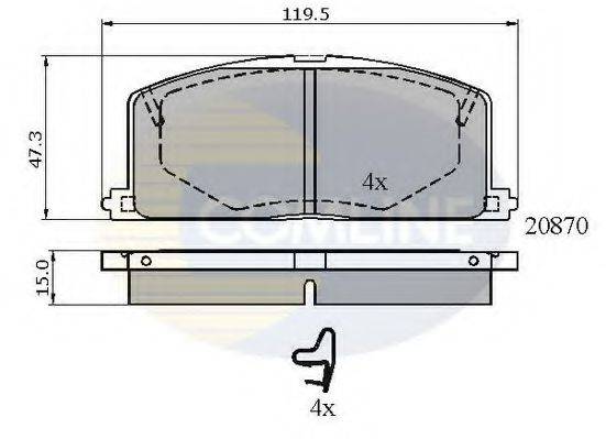 COMLINE CBP3163 Комплект гальмівних колодок, дискове гальмо