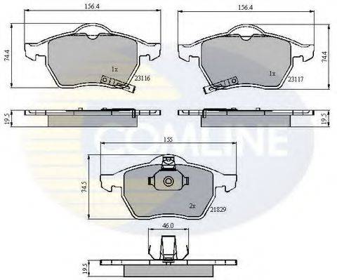 COMLINE CBP31167 Комплект гальмівних колодок, дискове гальмо