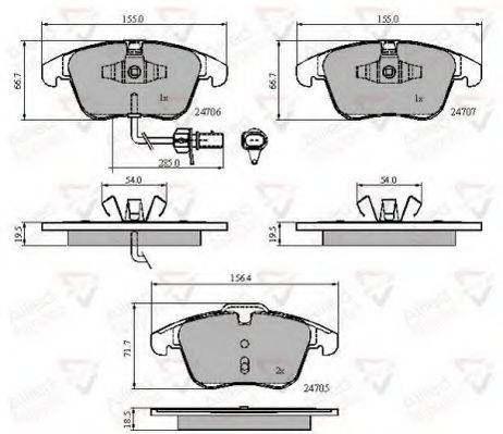 COMLINE ADB11591 Комплект гальмівних колодок, дискове гальмо