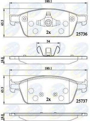 COMLINE CBP02196 Комплект гальмівних колодок, дискове гальмо