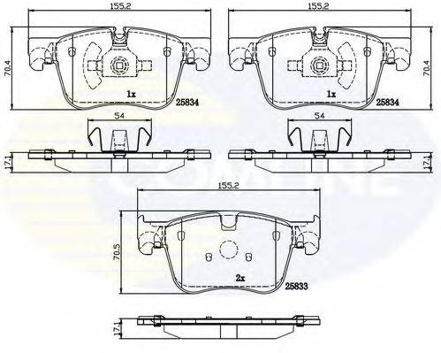 COMLINE CBP02250 Комплект гальмівних колодок, дискове гальмо