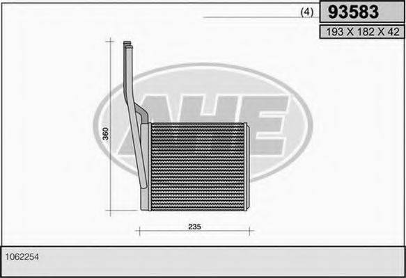 AHE 93583 Теплообмінник, опалення салону