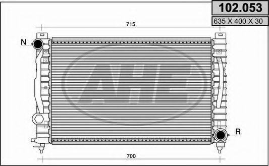 AHE 102053 Радіатор, охолодження двигуна