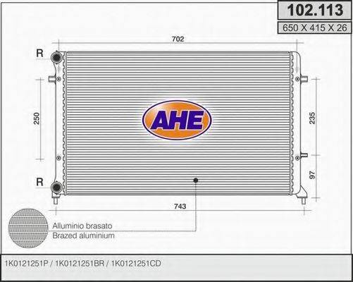 AHE 102113 Радіатор, охолодження двигуна