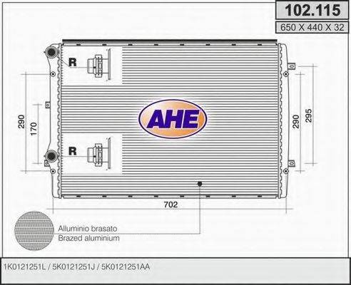 AHE 102115 Радіатор, охолодження двигуна