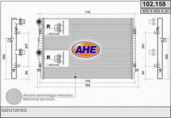 AHE 102158 Радіатор, охолодження двигуна