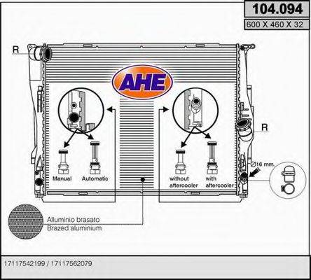 AHE 104094 Радіатор, охолодження двигуна