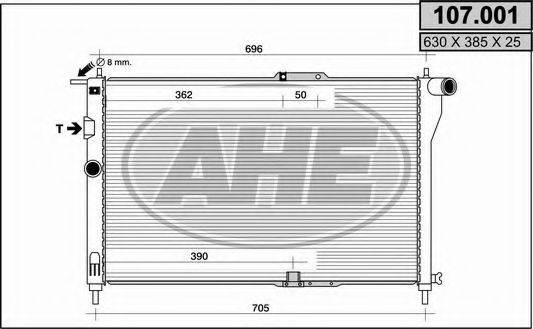 AHE 107001 Радіатор, охолодження двигуна