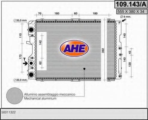 AHE 109143A Радіатор, охолодження двигуна