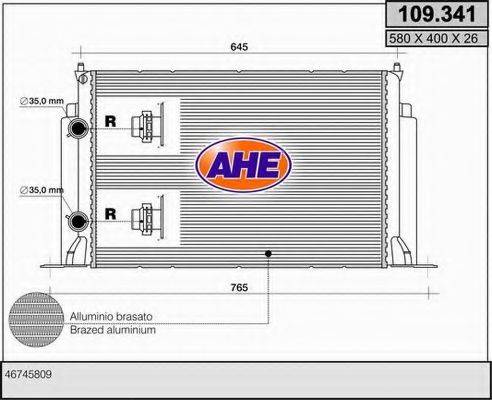 AHE 109341 Радіатор, охолодження двигуна