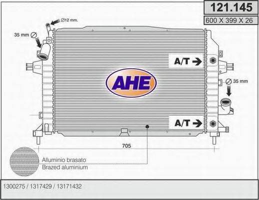 AHE 121145 Радіатор, охолодження двигуна