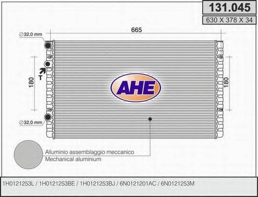 AHE 131045 Радіатор, охолодження двигуна