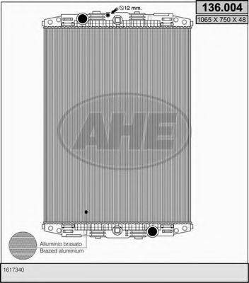 AHE 136004 Радіатор, охолодження двигуна