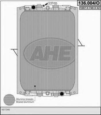 AHE 136004O Радіатор, охолодження двигуна