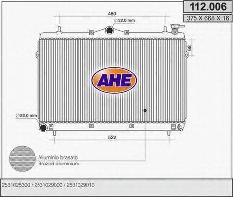 AHE 112006 Радіатор, охолодження двигуна