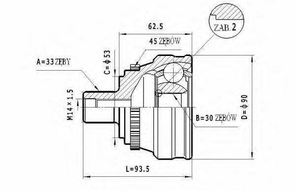 STATIM C339 Шарнірний комплект, приводний вал