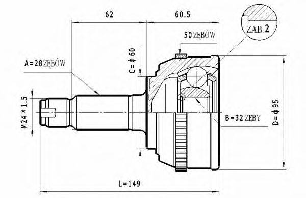 STATIM C427 Шарнірний комплект, приводний вал