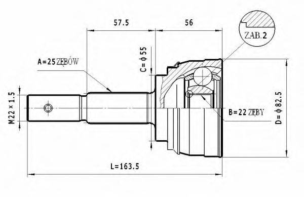 STATIM C539 Шарнірний комплект, приводний вал