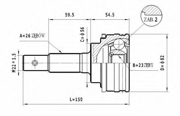 STATIM C584 Шарнірний комплект, приводний вал