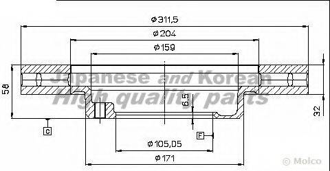 ASHUKI T60243 гальмівний диск