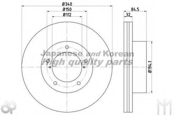 ASHUKI T60345 гальмівний диск