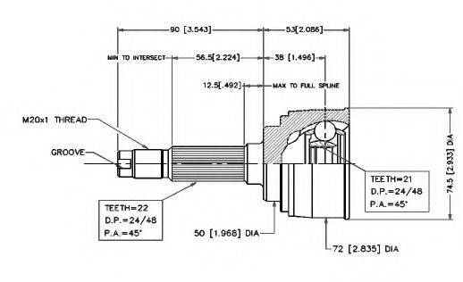 VEMA 18518 Шарнірний комплект, приводний вал