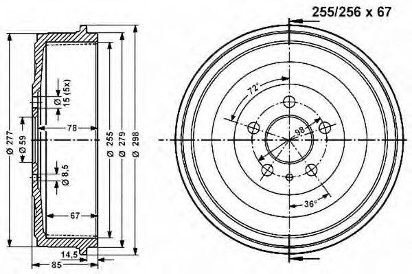 VEMA 801004 Гальмівний барабан