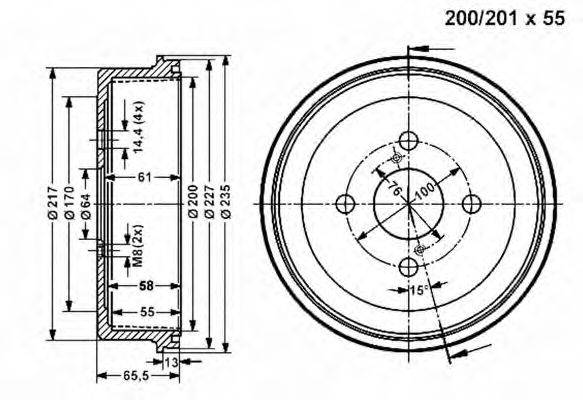 VEMA 801075 Гальмівний барабан