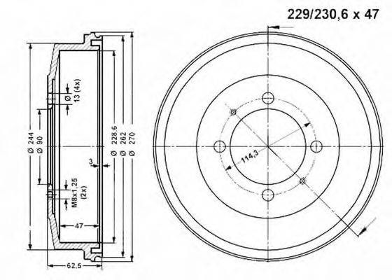 VEMA 801130 Гальмівний барабан