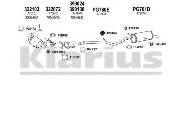 KLARIUS 631282U Система випуску ОГ