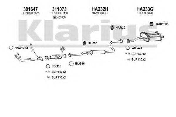 KLARIUS 420156U Система випуску ОГ