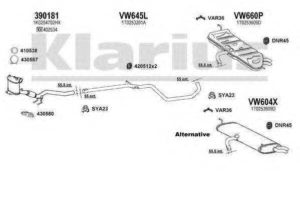 KLARIUS 931150U Система випуску ОГ