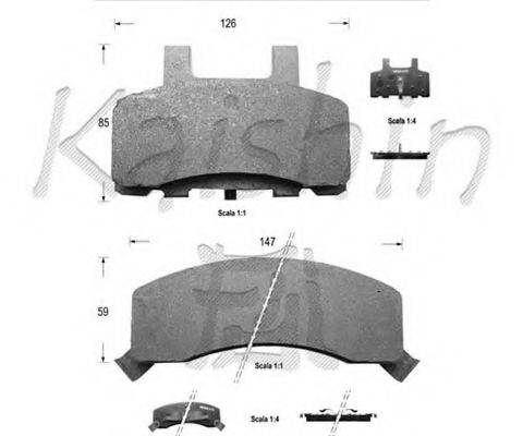 KAISHIN D9981 Комплект гальмівних колодок, дискове гальмо