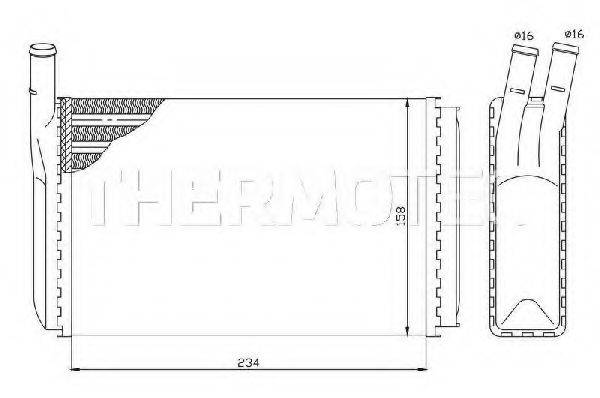 THERMOTEC D6W003TT Теплообмінник, опалення салону